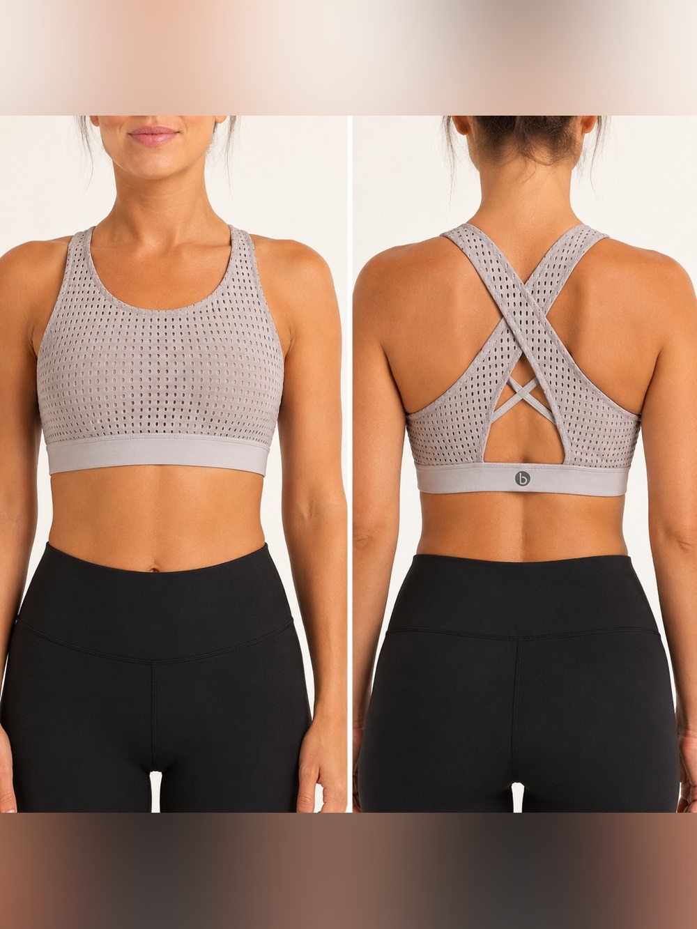 *2 for 20* Marika Body Perforated Criss-Cross Sports Bra Grey Size S